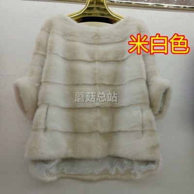 New real mink fur coat women winter thick warm natural fur outerwear genuine leather real fur jacket female pullover