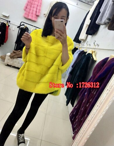 New real mink fur coat women winter thick warm natural fur outerwear genuine leather real fur jacket female pullover