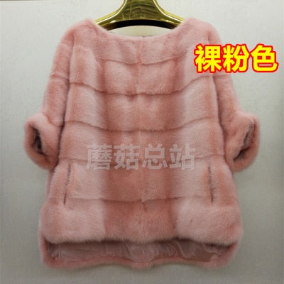 New real mink fur coat women winter thick warm natural fur outerwear genuine leather real fur jacket female pullover