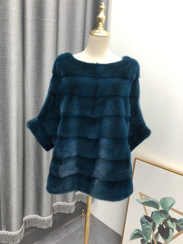 New real mink fur coat women winter thick warm natural fur outerwear genuine leather real fur jacket female pullover