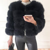 2019 new style real fur coat 100% natural fur jacket female winter warm leather fox fur coat high quality fur vest Free shipping