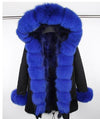 2019 New Winter Women Large Raccoon Fur Collar Hooded  Real Fox Fur Liner Coat Black Army Green Parkas  Outwear Winter Jacket