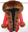 2019 New Winter Women Large Raccoon Fur Collar Hooded  Real Fox Fur Liner Coat Black Army Green Parkas  Outwear Winter Jacket