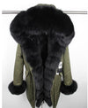2019 New Winter Women Large Raccoon Fur Collar Hooded  Real Fox Fur Liner Coat Black Army Green Parkas  Outwear Winter Jacket