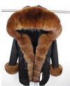 2019 New Winter Women Large Raccoon Fur Collar Hooded  Real Fox Fur Liner Coat Black Army Green Parkas  Outwear Winter Jacket