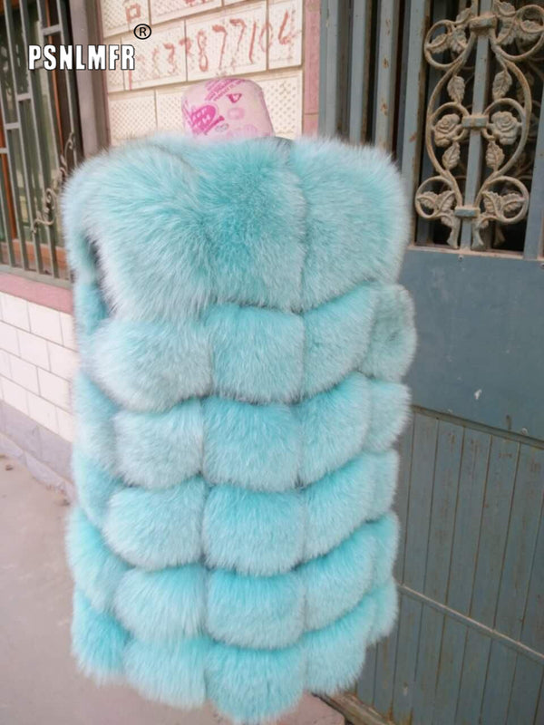 100% Real Fox Fur Vest Natural Whole Fox Fur Vest Gilet Women gilet en fourrure de renard Coat Plus Size S-6XL