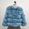 Women Warm Real Fox Fur Coat Short Slim Winter Genuine Fur Jacket Fashion Outwear Luxury Natural Fox Fur Coat For Girls FC-034