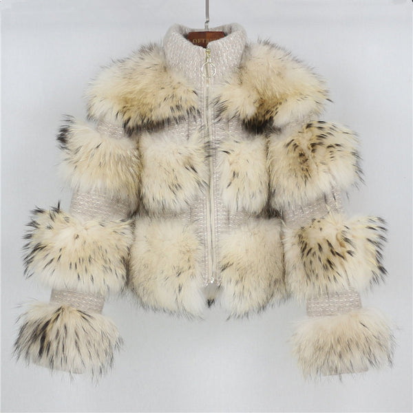 OFTBUY 2019 Winter Jacket Women Parka Real Fur Coat Natural Raccoon Fur Woolen Coat Bomber Jacket Korean Streetwear New Oversize