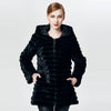 Huanhou queen Real mink fur women's coat with mandarin collar, winter popular warm fashion extra large plus size coat.