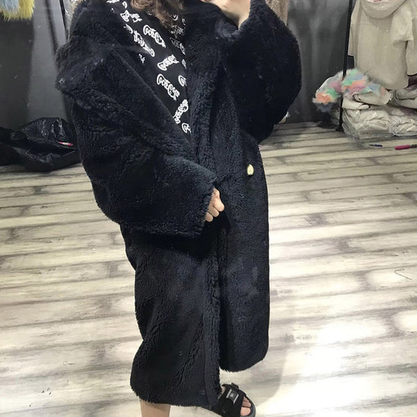 PUDI 2019 new women fashion real sheep fur over coat girl leisure solid teddy color jacket overcoats ct817