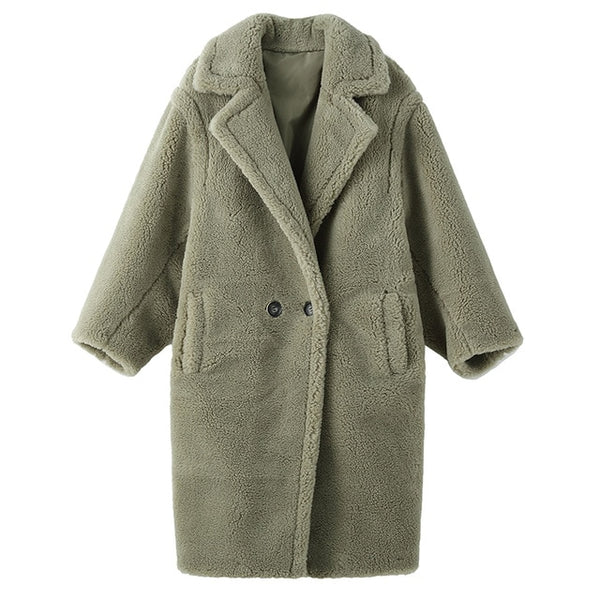 PUDI 2019 new women fashion real sheep fur over coat girl leisure solid teddy color jacket overcoats ct817