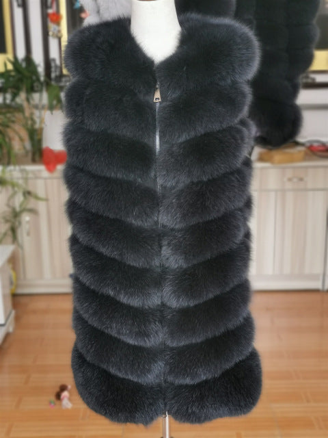 2019 New Women's Winter Real Fox Fur Vest Real Fox Fur Jacket High quality Fashion Warm Sleeveless Zipper Natural Real Fur Coat
