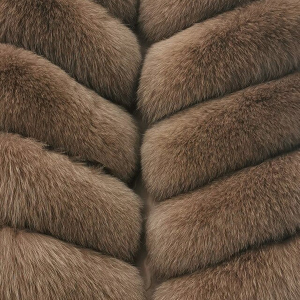 2019 New Women's Winter Real Fox Fur Vest Real Fox Fur Jacket High quality Fashion Warm Sleeveless Zipper Natural Real Fur Coat