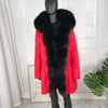 girl parka real fur parka with fox fur big large fox fur collar liner rabbit fur Detachable natural fur coat Female Fox Parkas
