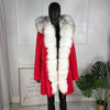 girl parka real fur parka with fox fur big large fox fur collar liner rabbit fur Detachable natural fur coat Female Fox Parkas