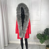girl parka real fur parka with fox fur big large fox fur collar liner rabbit fur Detachable natural fur coat Female Fox Parkas