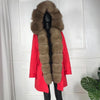 girl parka real fur parka with fox fur big large fox fur collar liner rabbit fur Detachable natural fur coat Female Fox Parkas