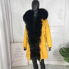 girl parka real fur parka with fox fur big large fox fur collar liner rabbit fur Detachable natural fur coat Female Fox Parkas