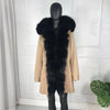 girl parka real fur parka with fox fur big large fox fur collar liner rabbit fur Detachable natural fur coat Female Fox Parkas