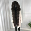 girl parka real fur parka with fox fur big large fox fur collar liner rabbit fur Detachable natural fur coat Female Fox Parkas