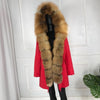 girl parka real fur parka with fox fur big large fox fur collar liner rabbit fur Detachable natural fur coat Female Fox Parkas