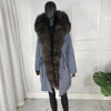 girl parka real fur parka with fox fur big large fox fur collar liner rabbit fur Detachable natural fur coat Female Fox Parkas