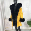 real natural fox fur coat jacket parka with big large fox fur collar and fox fur liner thick warm fashion new waterproof   wome