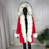real natural fox fur coat jacket parka with big large fox fur collar and fox fur liner thick warm fashion new waterproof   wome
