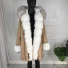 real natural fox fur coat jacket parka with big large fox fur collar and fox fur liner thick warm fashion new waterproof   wome