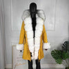 real natural fox fur coat jacket parka with big large fox fur collar and fox fur liner thick warm fashion new waterproof   wome