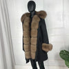 real natural fox fur coat jacket parka with big large fox fur collar and fox fur liner thick warm fashion new waterproof   wome