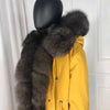 real natural fox fur coat jacket parka with big large fox fur collar and fox fur liner thick warm fashion new waterproof   wome
