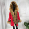 real natural fox fur coat jacket parka with big large fox fur collar and fox fur liner thick warm fashion new waterproof   wome