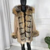 real natural fox fur coat jacket parka with big large fox fur collar and fox fur liner thick warm fashion new waterproof   wome