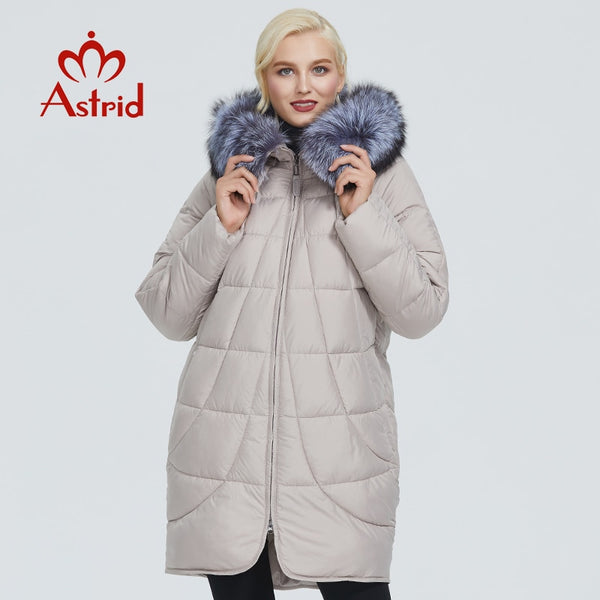 2019 Astrid winter jacket women with fox fur collar design long thick cotton clothing fashion warm women parka AR-9179