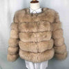 Women Warm Real Fox Fur Coat Short Slim Winter Genuine Fur Jacket Fashion Outwear Luxury Natural Fox Fur Coat For Girls FC-034