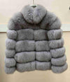 New brand winter true natural fox fur coat thick silver fox women's jacket fox fur coat collar
