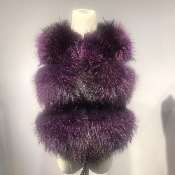 QIUCHEN PJ8051 real raccoon fur women winter short vest real fur thick fur hot sale model Fast free shipping