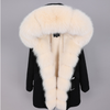 2019 women's clothing winter thick streetwear fox fur collar with faux fur liner long parka warm winter jacket real fur coat