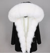 2019 women's clothing winter thick streetwear fox fur collar with faux fur liner long parka warm winter jacket real fur coat
