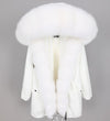 2019 women's clothing winter thick streetwear fox fur collar with faux fur liner long parka warm winter jacket real fur coat