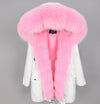 2019 women's clothing winter thick streetwear fox fur collar with faux fur liner long parka warm winter jacket real fur coat