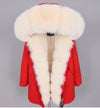 2019 women's clothing winter thick streetwear fox fur collar with faux fur liner long parka warm winter jacket real fur coat