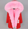 2019 women's clothing winter thick streetwear fox fur collar with faux fur liner long parka warm winter jacket real fur coat