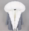 2019 women's clothing winter thick streetwear fox fur collar with faux fur liner long parka warm winter jacket real fur coat