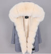 2019 women's clothing winter thick streetwear fox fur collar with faux fur liner long parka warm winter jacket real fur coat