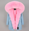 2019 women's clothing winter thick streetwear fox fur collar with faux fur liner long parka warm winter jacket real fur coat