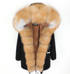 2019 women's clothing winter thick streetwear fox fur collar with faux fur liner long parka warm winter jacket real fur coat
