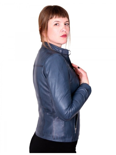 VAINAS European Brand Women Genuine leather jacket for women Real sheep leather Motorcycle jackets Biker jackets Zate