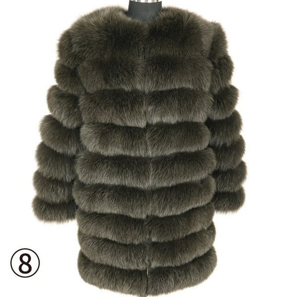 Maomoakong2019 fashion new style Real fox coat Slim round neck Winter women's natural fur jacket Coat vest girl leather